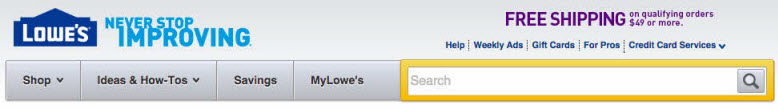 Lowes.com Navigation