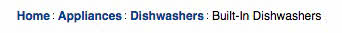 Lowes.com Navigation - Breadcrumb